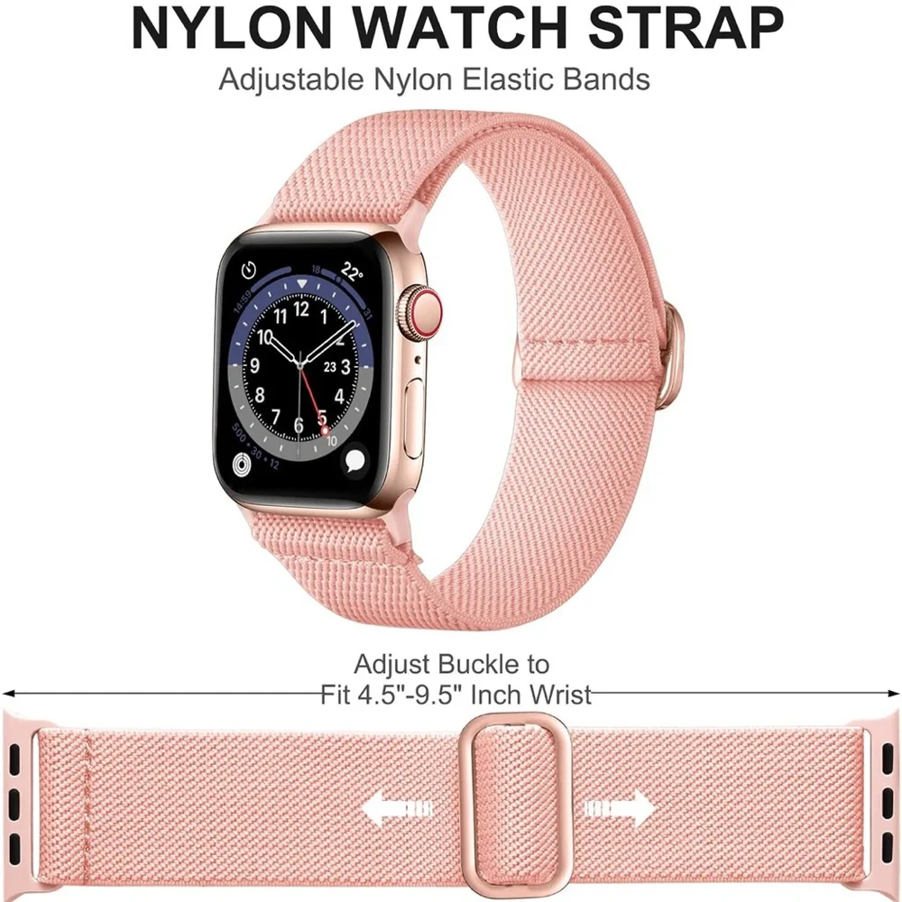 Stretchy Iwatch Band Set - Blue, Pink, and Gray, peach and white
